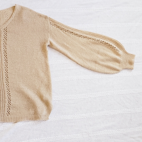 Cozy Casual open knit wool blend sweater Sz M/L - Picture 6 of 10